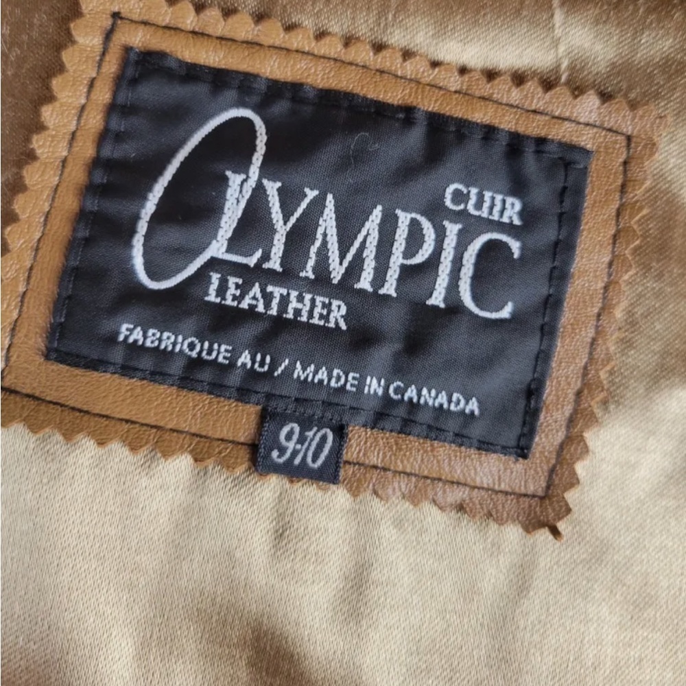 CUIR OLYMPIC Leather vintage jacket, tan - Picture 4 of 7